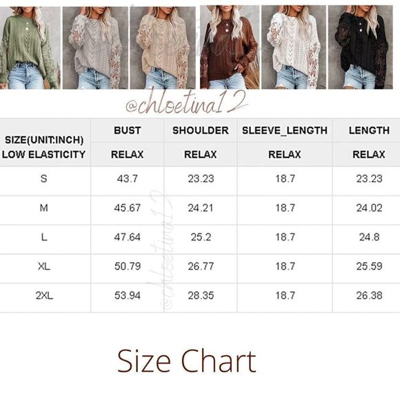 🎉HP🎉NEW Lace Crochet Crew Neck Pullover Sweater - Picture 4 of 8